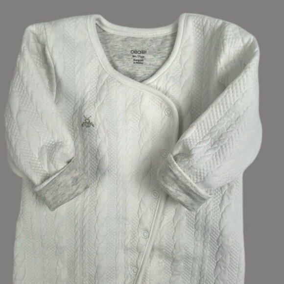 Obaibi Quilted Cable Pattern Lined Jumpsuit size 9 Months - Picture 8 of 13